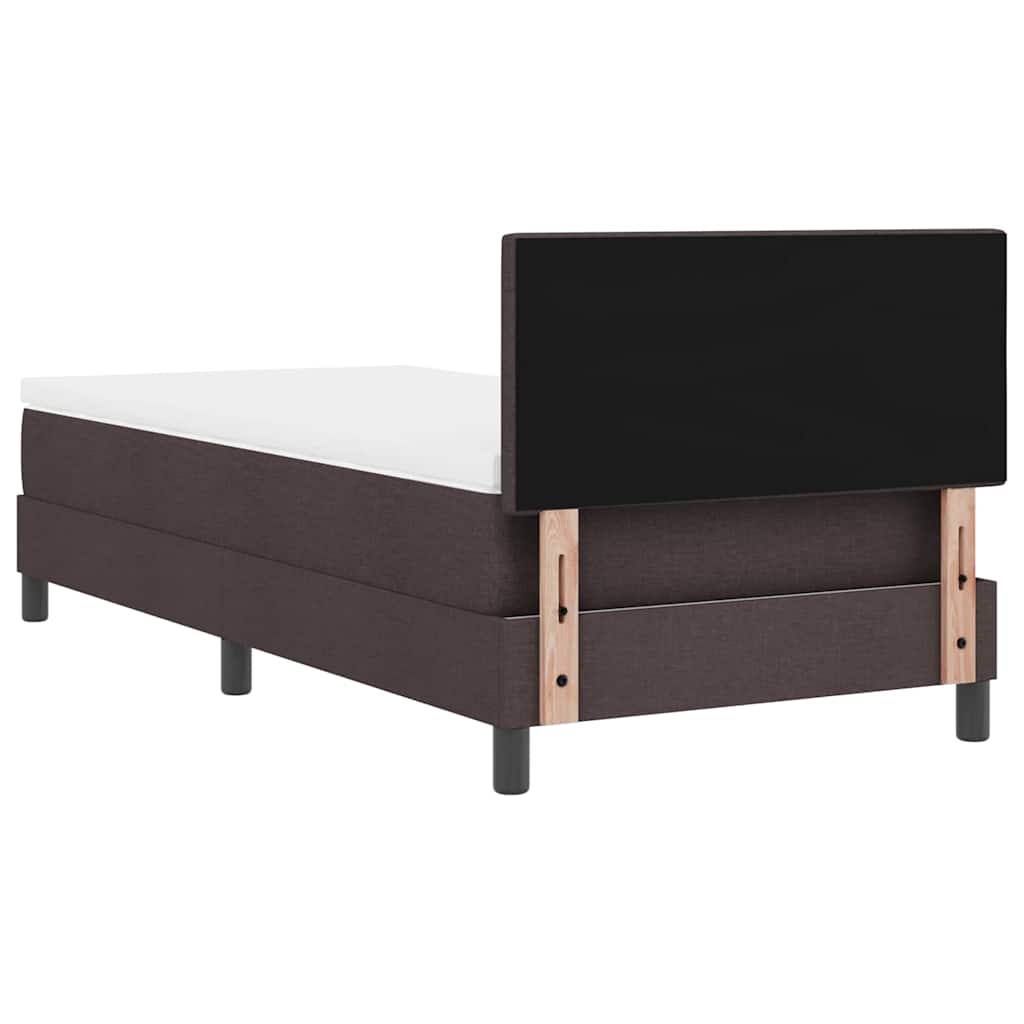 Boxspringbed met kussen Donkerbruin 100 x 200 cm Stof is nu te koop bij PeponiXL, paradijselijk wonen!