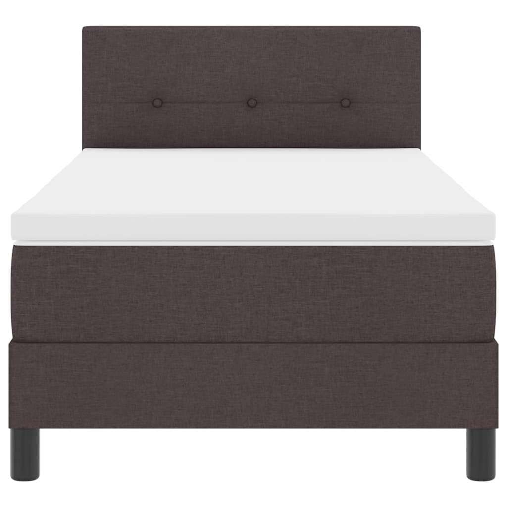 Boxspringbed met kussen Donkerbruin 100 x 200 cm Stof is nu te koop bij PeponiXL, paradijselijk wonen!