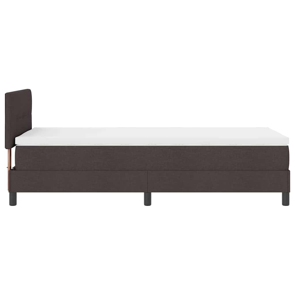 Boxspringbed met kussen Donkerbruin 100 x 200 cm Stof is nu te koop bij PeponiXL, paradijselijk wonen!