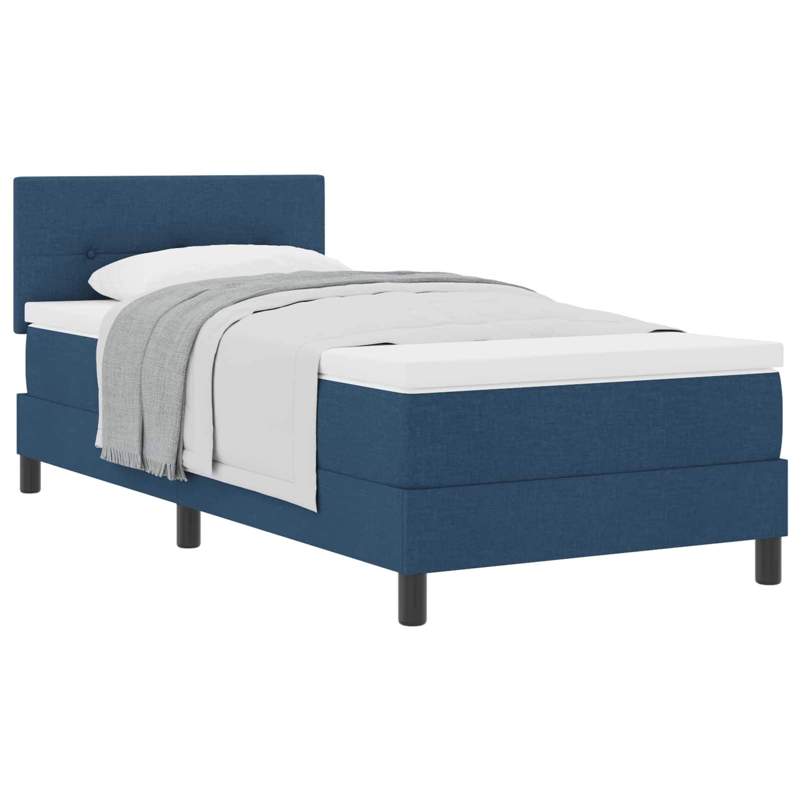 Boxspringbed met hoofdeinde Blauw 100 x 200 cm Stof is nu te koop bij PeponiXL, paradijselijk wonen!
