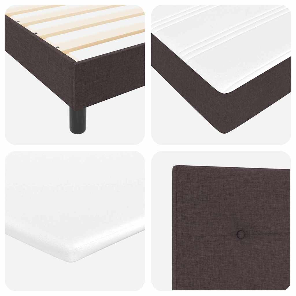 Boxspringbed met hoofdeinde Donkerbruin 120 x 190 cm Stof is nu te koop bij PeponiXL, paradijselijk wonen!