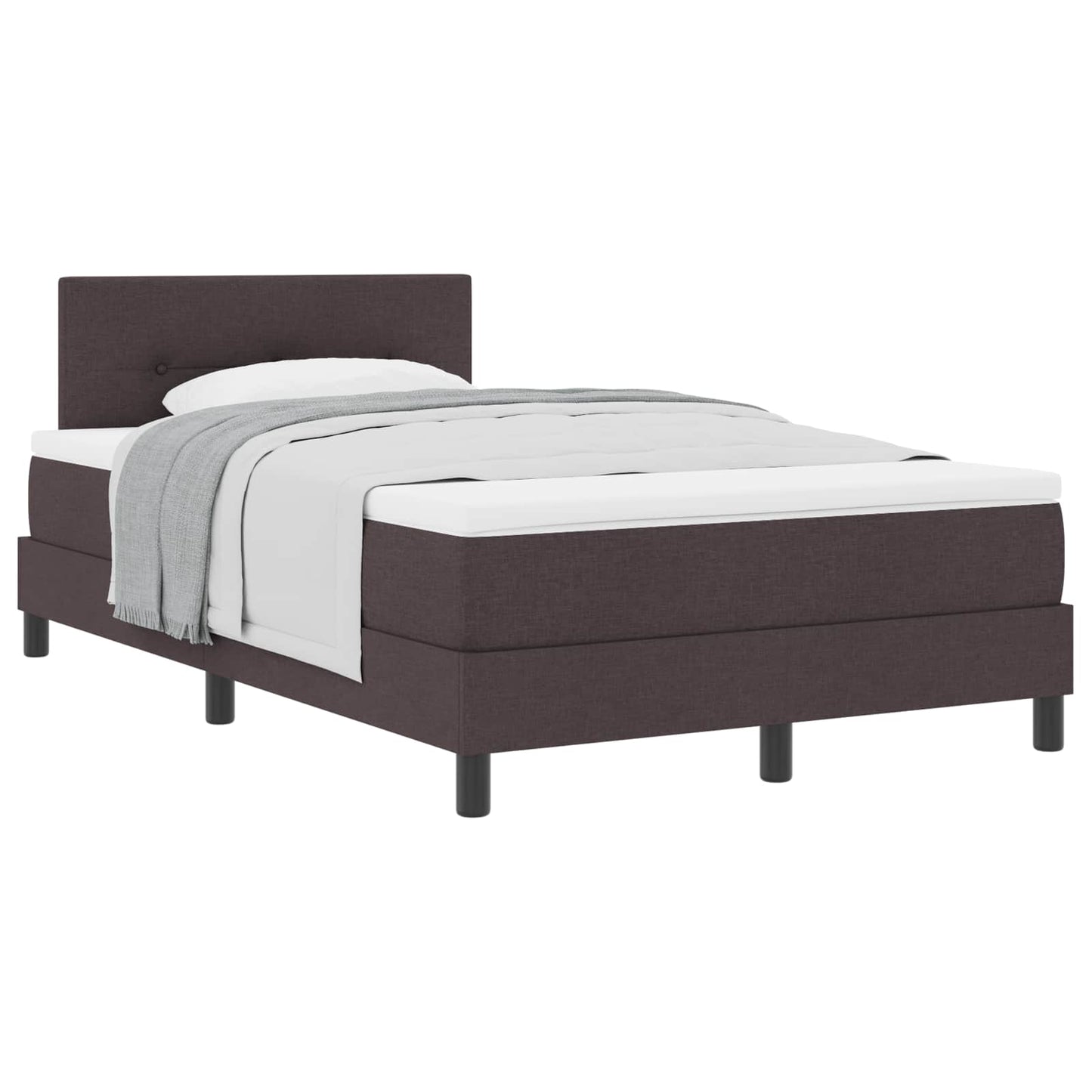 Boxspringbed met hoofdeinde Donkerbruin 120 x 200 cm Stof is nu te koop bij PeponiXL, paradijselijk wonen!