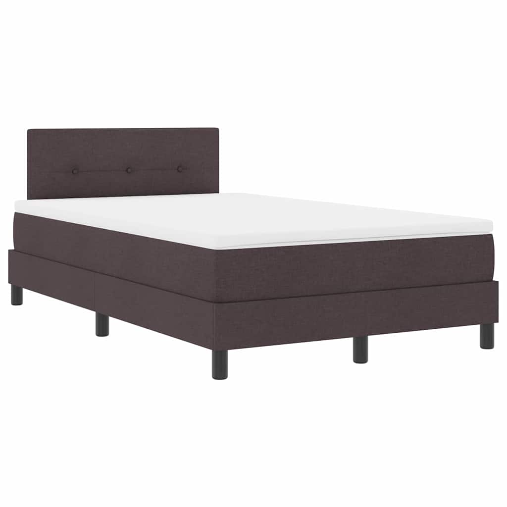 Boxspringbed met hoofdeinde Donkerbruin 120 x 200 cm Stof is nu te koop bij PeponiXL, paradijselijk wonen!