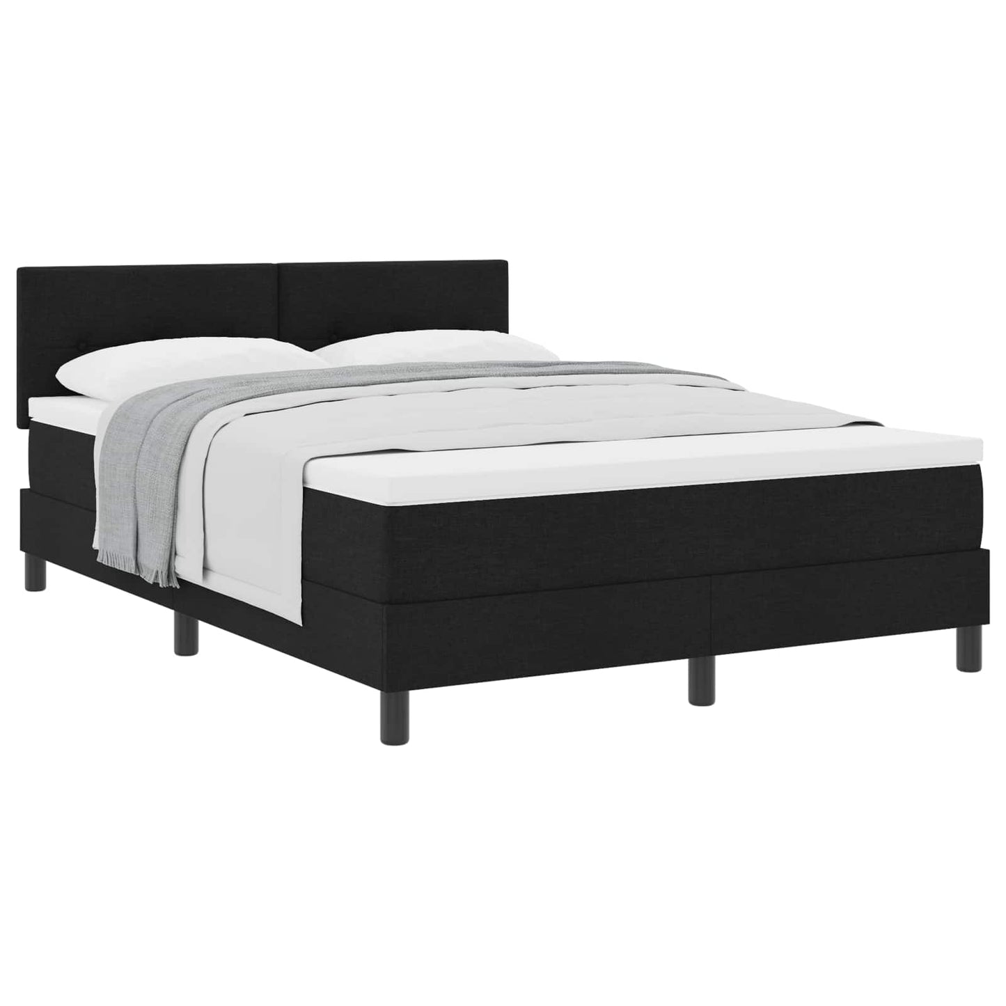 Boxspringbed met hoofdeinde Zwart 140 x 190 cm Stof is nu te koop bij PeponiXL, paradijselijk wonen!