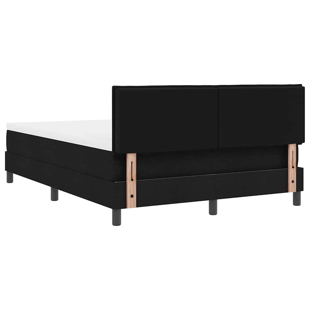 Boxspringbed met hoofdeinde Zwart 140 x 190 cm Stof is nu te koop bij PeponiXL, paradijselijk wonen!