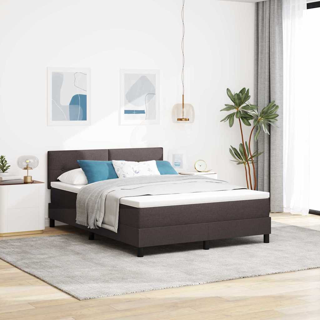 Boxspringbed met hoofdeinde Donkerbruin 140 x 190 cm Stof is nu te koop bij PeponiXL, paradijselijk wonen!