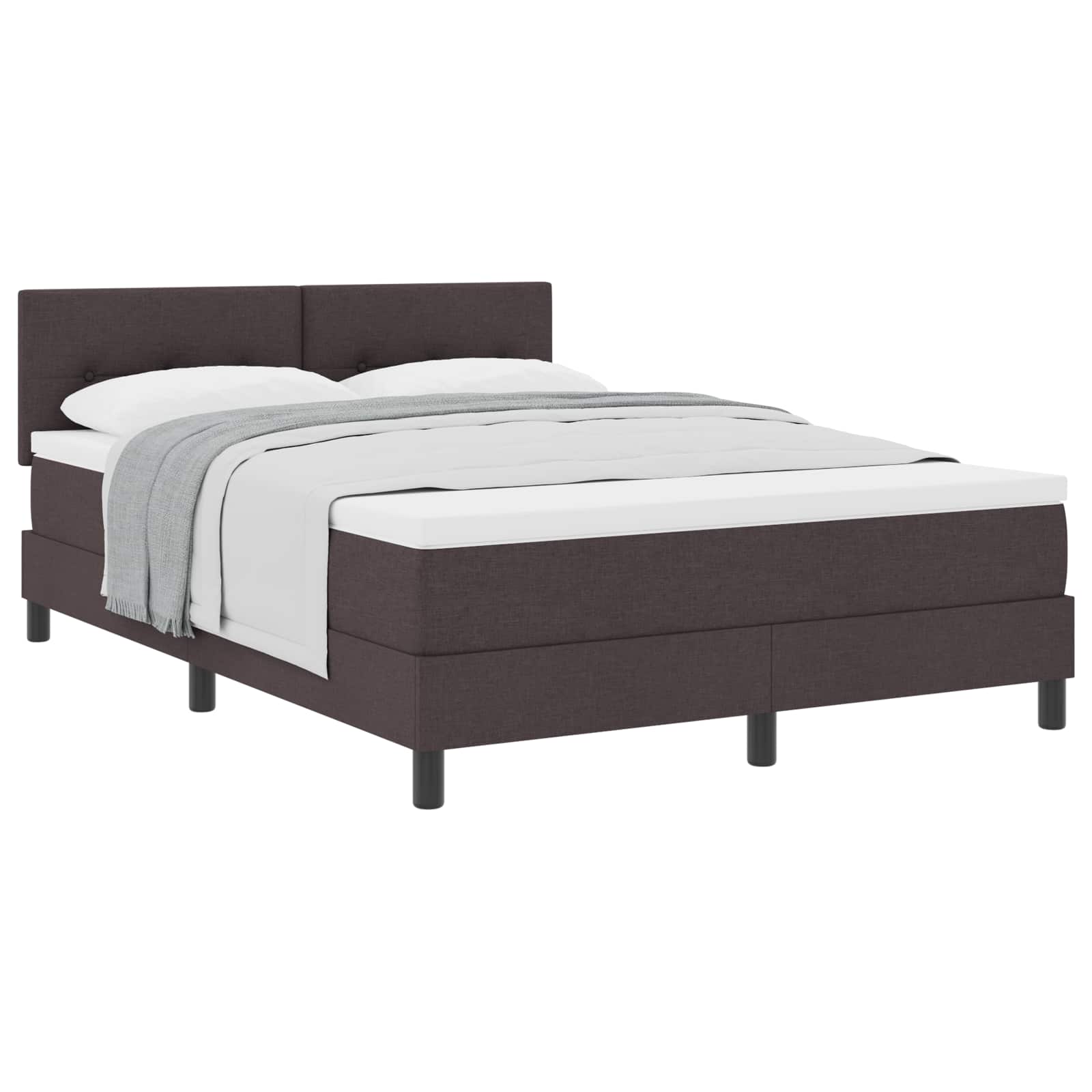 Boxspringbed met hoofdeinde Donkerbruin 140 x 190 cm Stof is nu te koop bij PeponiXL, paradijselijk wonen!