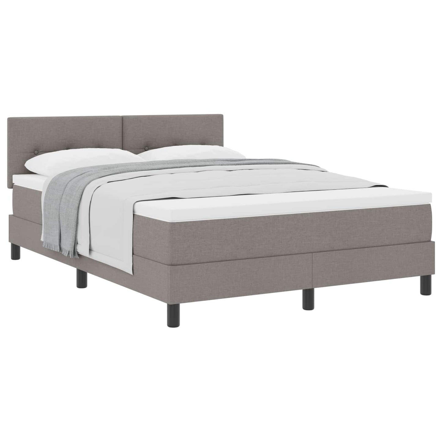 Boxspringbed met hoofdeinde Taupe 140 x 190 cm Stof is nu te koop bij PeponiXL, paradijselijk wonen!
