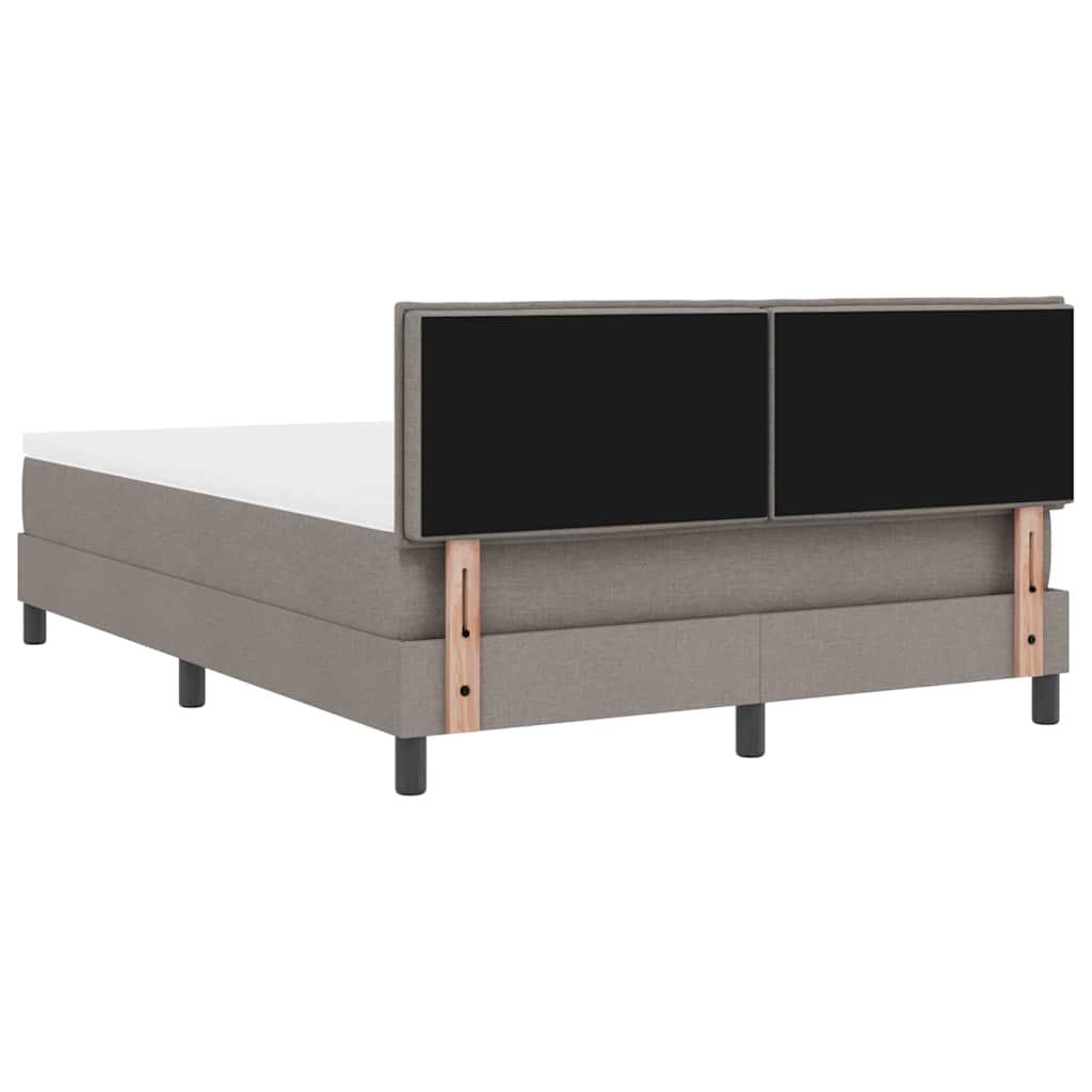 Boxspringbed met hoofdeinde Taupe 140 x 190 cm Stof is nu te koop bij PeponiXL, paradijselijk wonen!