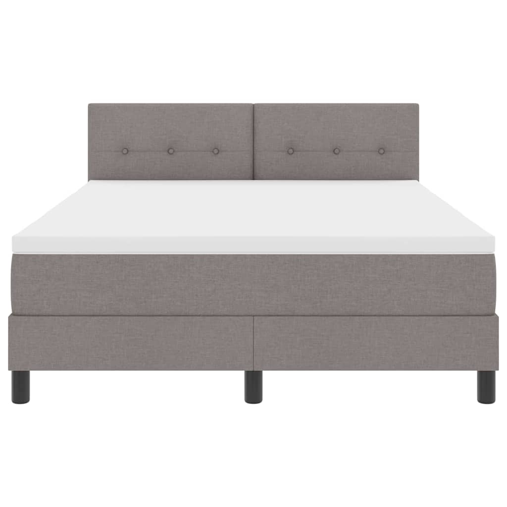 Boxspringbed met hoofdeinde Taupe 140 x 190 cm Stof is nu te koop bij PeponiXL, paradijselijk wonen!