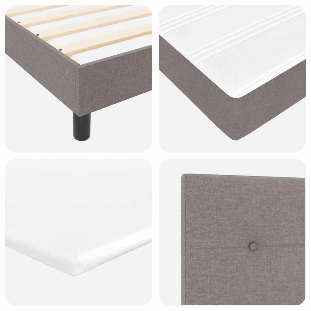 Boxspringbed met hoofdeinde Taupe 140 x 200 cm Stof is nu te koop bij PeponiXL, paradijselijk wonen!