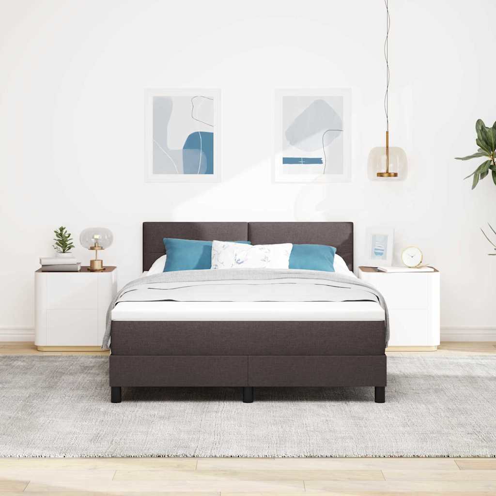 Boxspringbed met hoofdeinde Donkerbruin 160 x 200 cm Stof is nu te koop bij PeponiXL, paradijselijk wonen!