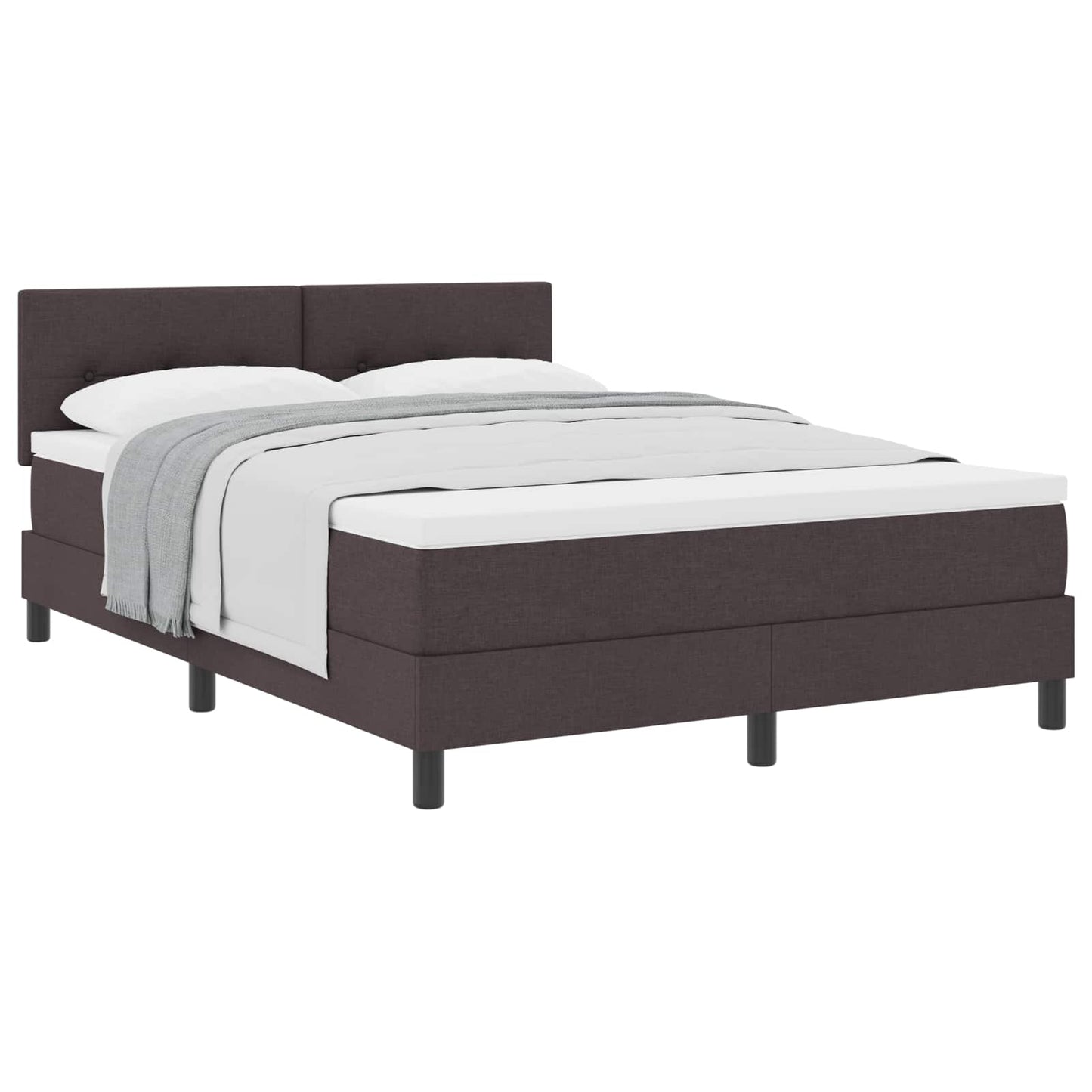 Boxspringbed met hoofdeinde Donkerbruin 160 x 200 cm Stof is nu te koop bij PeponiXL, paradijselijk wonen!