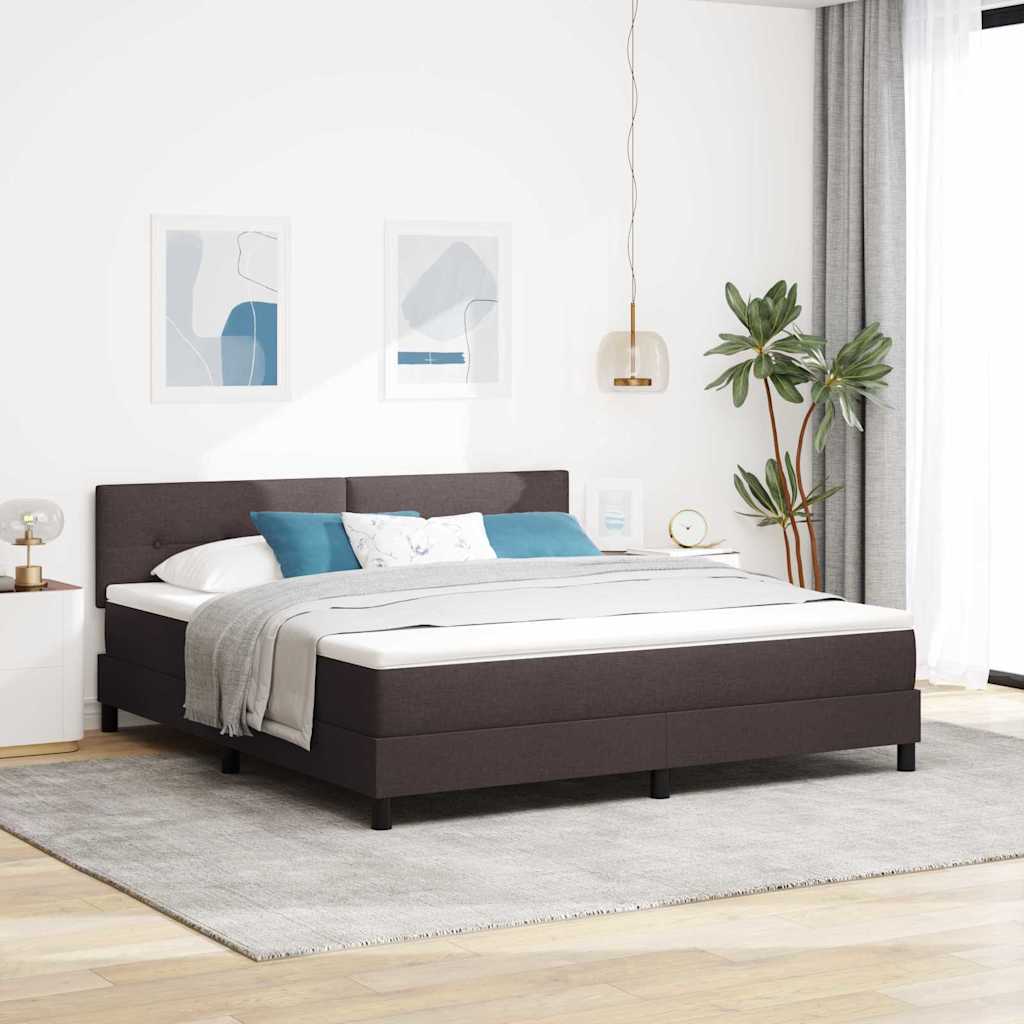 Boxspringbed met hoofdeinde Donkerbruin 180 x 200 cm Stof is nu te koop bij PeponiXL, paradijselijk wonen!
