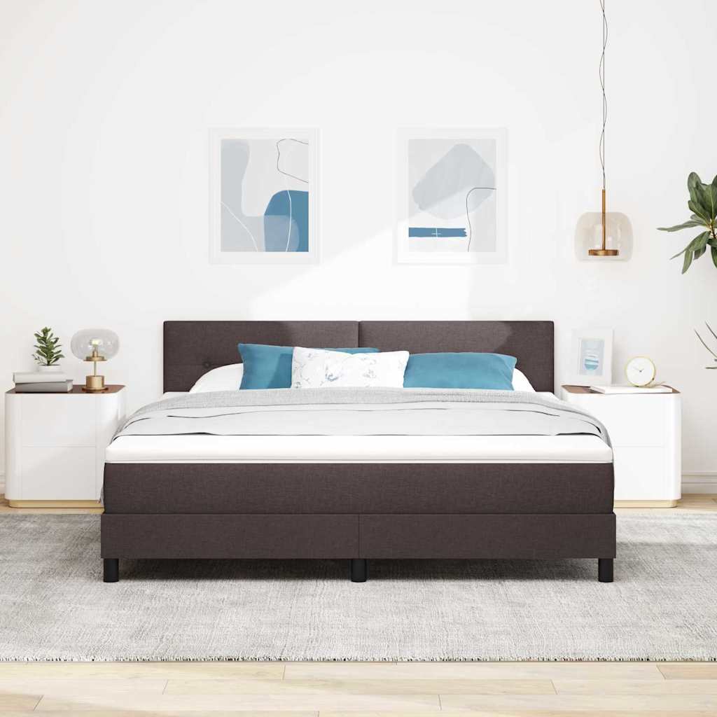 Boxspringbed met hoofdeinde Donkerbruin 180 x 200 cm Stof is nu te koop bij PeponiXL, paradijselijk wonen!