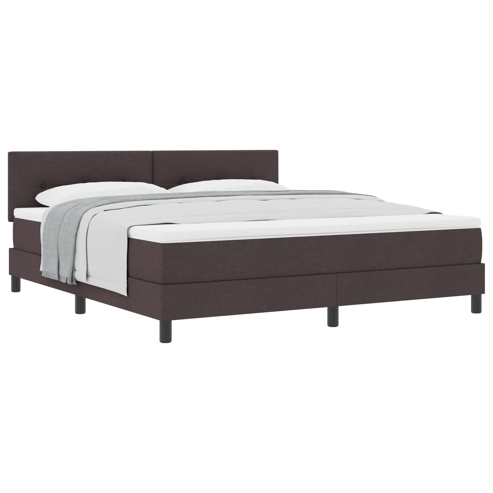 Boxspringbed met hoofdeinde Donkerbruin 180 x 200 cm Stof is nu te koop bij PeponiXL, paradijselijk wonen!