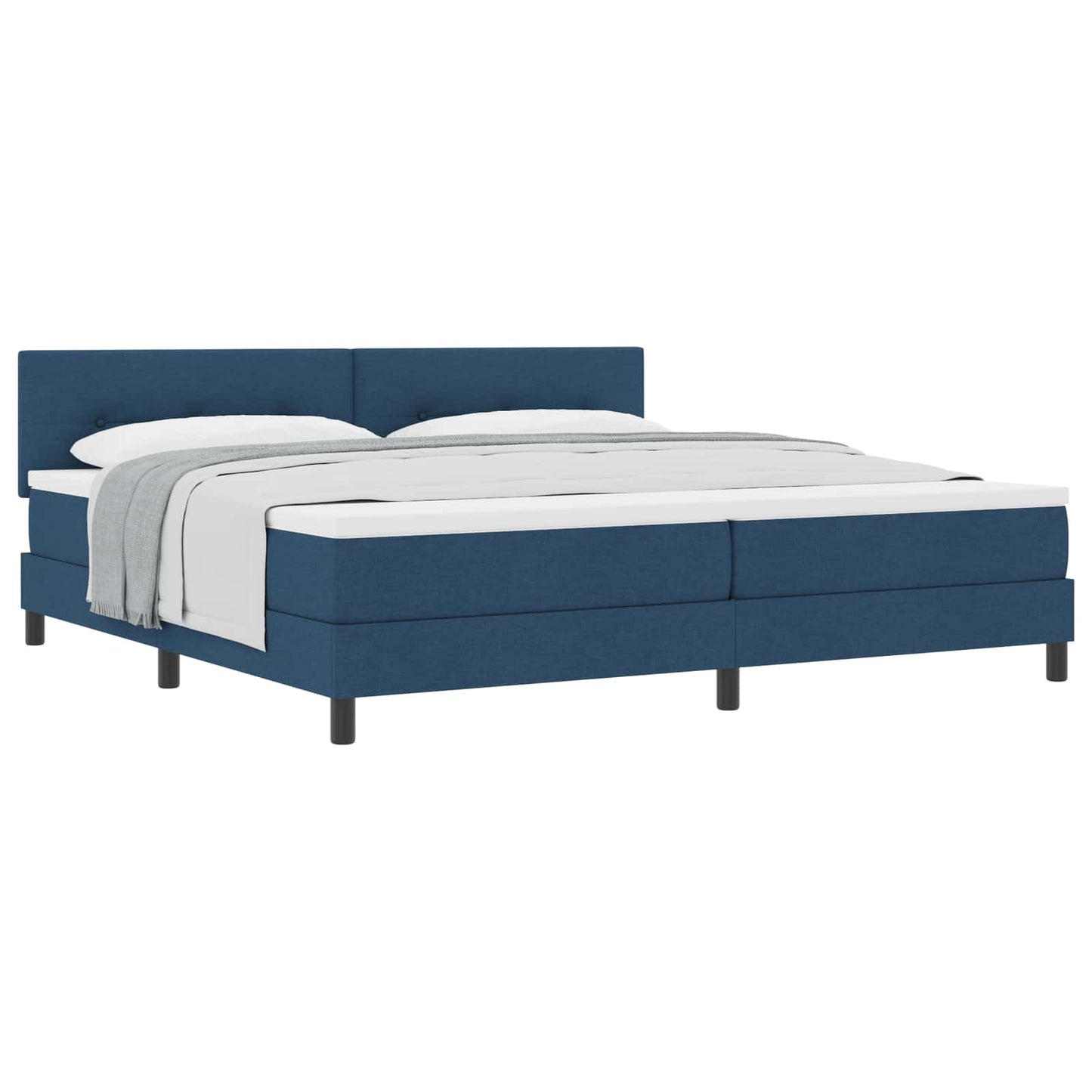 Boxspringbed met hoofdeinde Blauw 200 x 200 cm Stof is nu te koop bij PeponiXL, paradijselijk wonen!