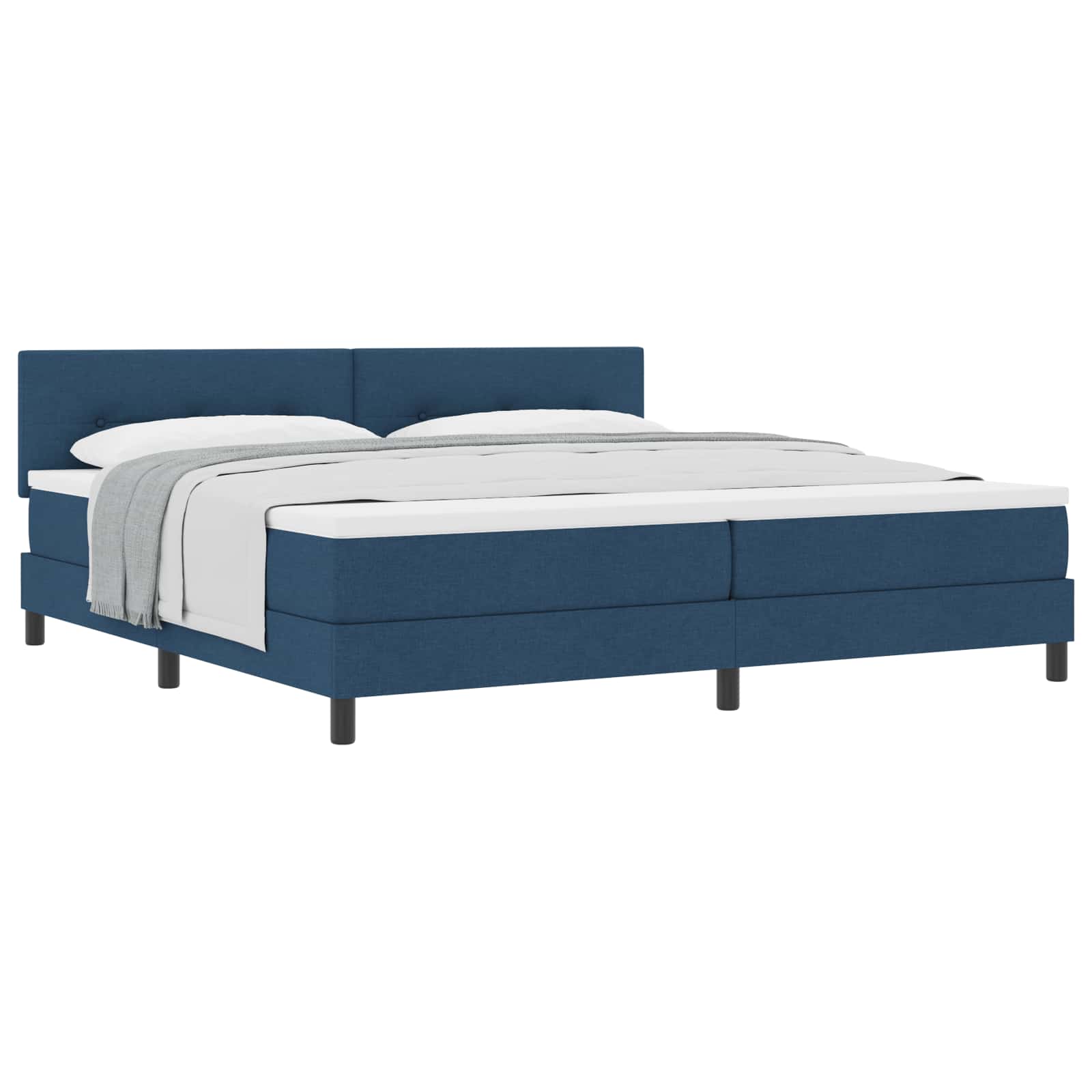 Boxspringbed met hoofdeinde Blauw 200 x 200 cm Stof is nu te koop bij PeponiXL, paradijselijk wonen!