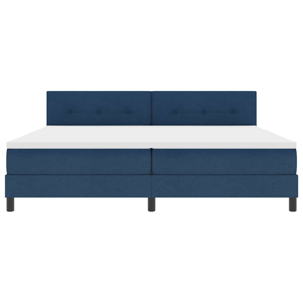 Boxspringbed met hoofdeinde Blauw 200 x 200 cm Stof is nu te koop bij PeponiXL, paradijselijk wonen!