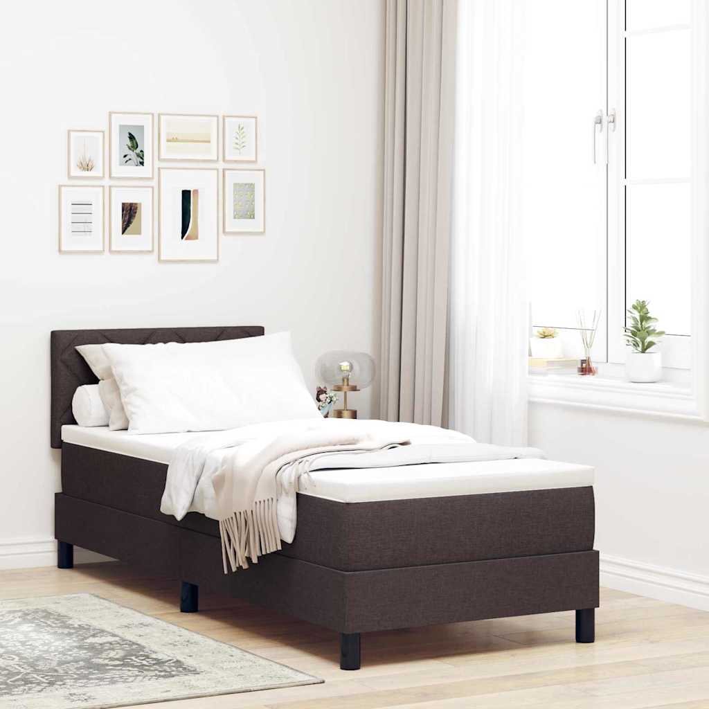 Boxspringbed met hoofdeinde Donkerbruin 80 x 200 cm Stof is nu te koop bij PeponiXL, paradijselijk wonen!
