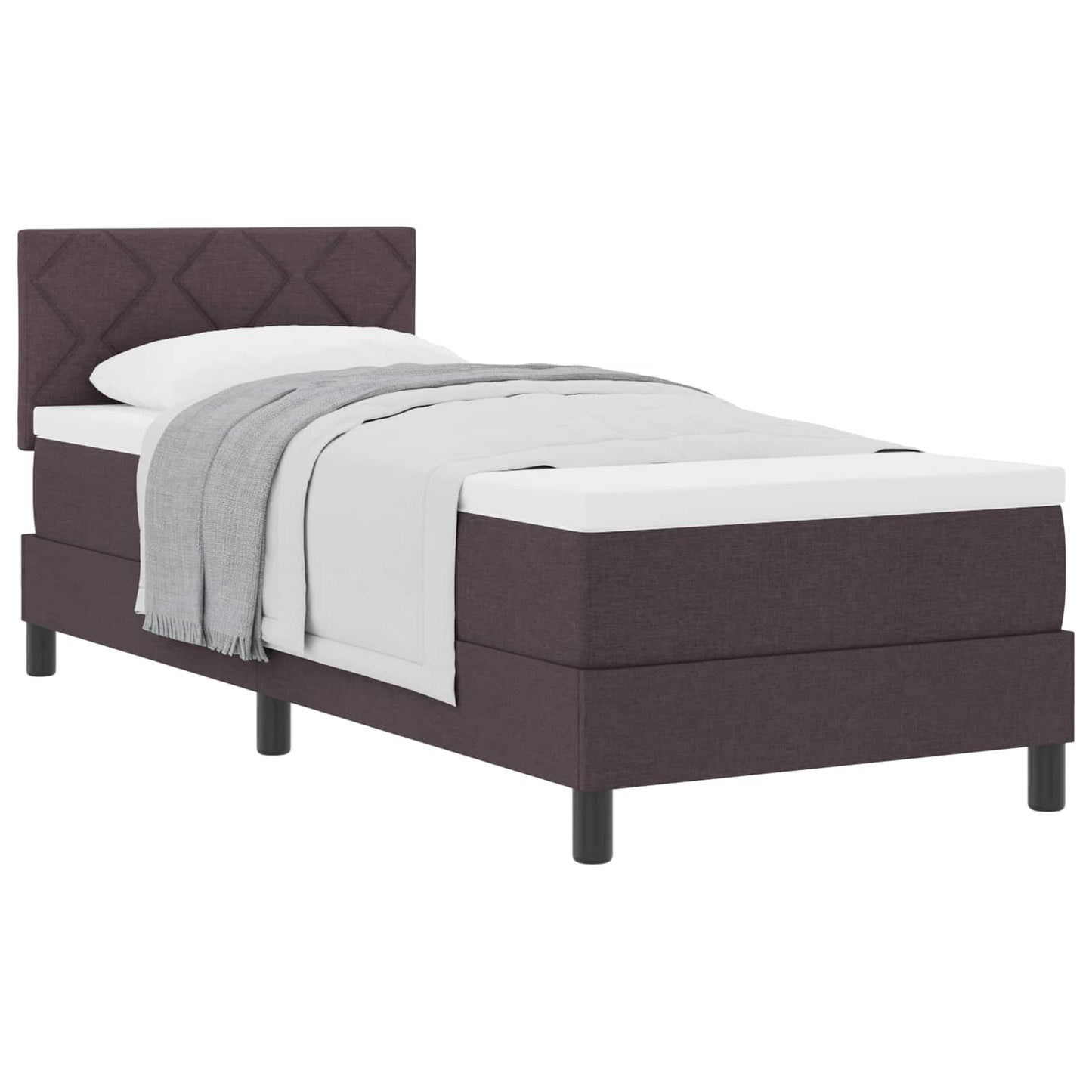 Boxspringbed met hoofdeinde Donkerbruin 80 x 200 cm Stof is nu te koop bij PeponiXL, paradijselijk wonen!