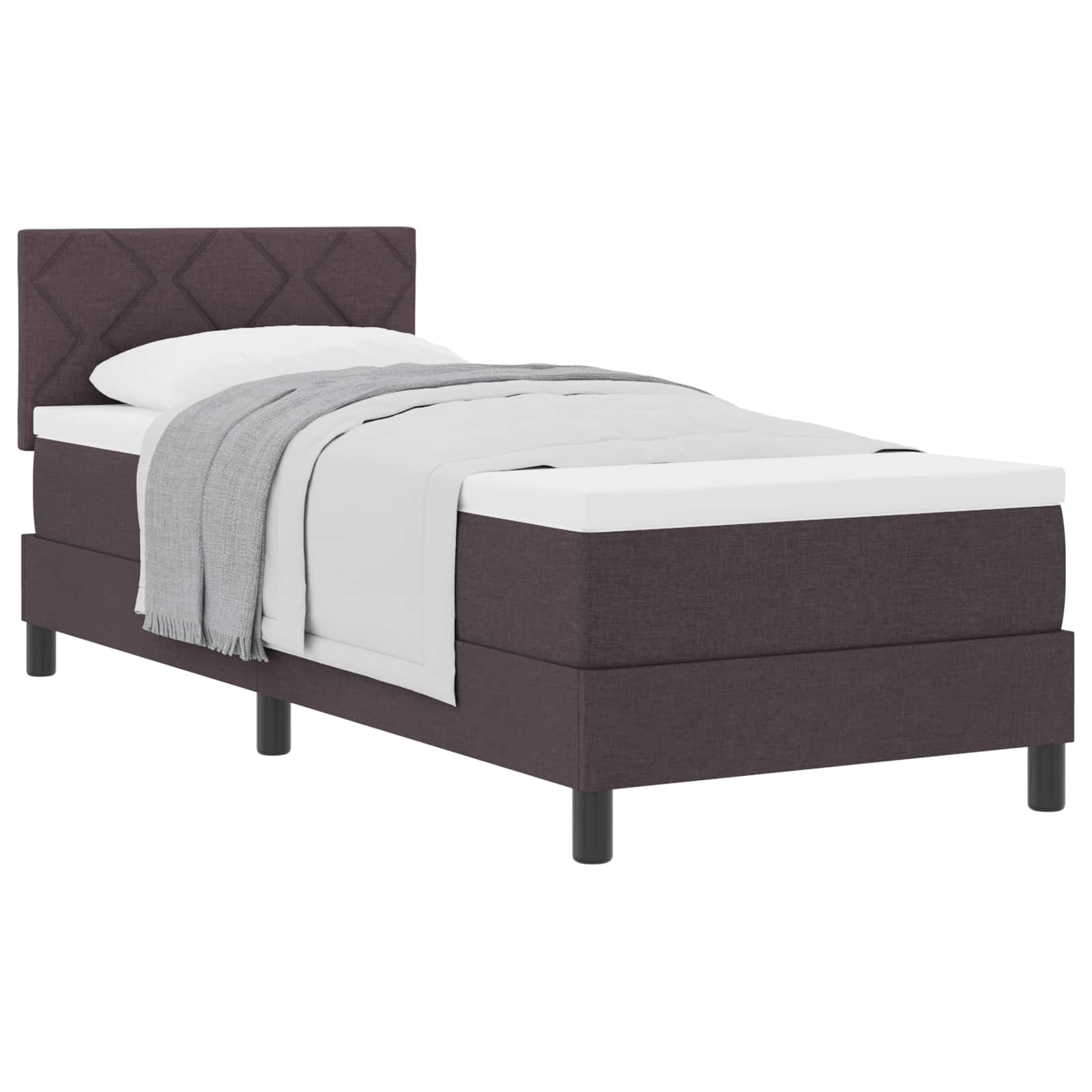 Boxspringbed met hoofdeinde Donkerbruin 80 x 200 cm Stof is nu te koop bij PeponiXL, paradijselijk wonen!