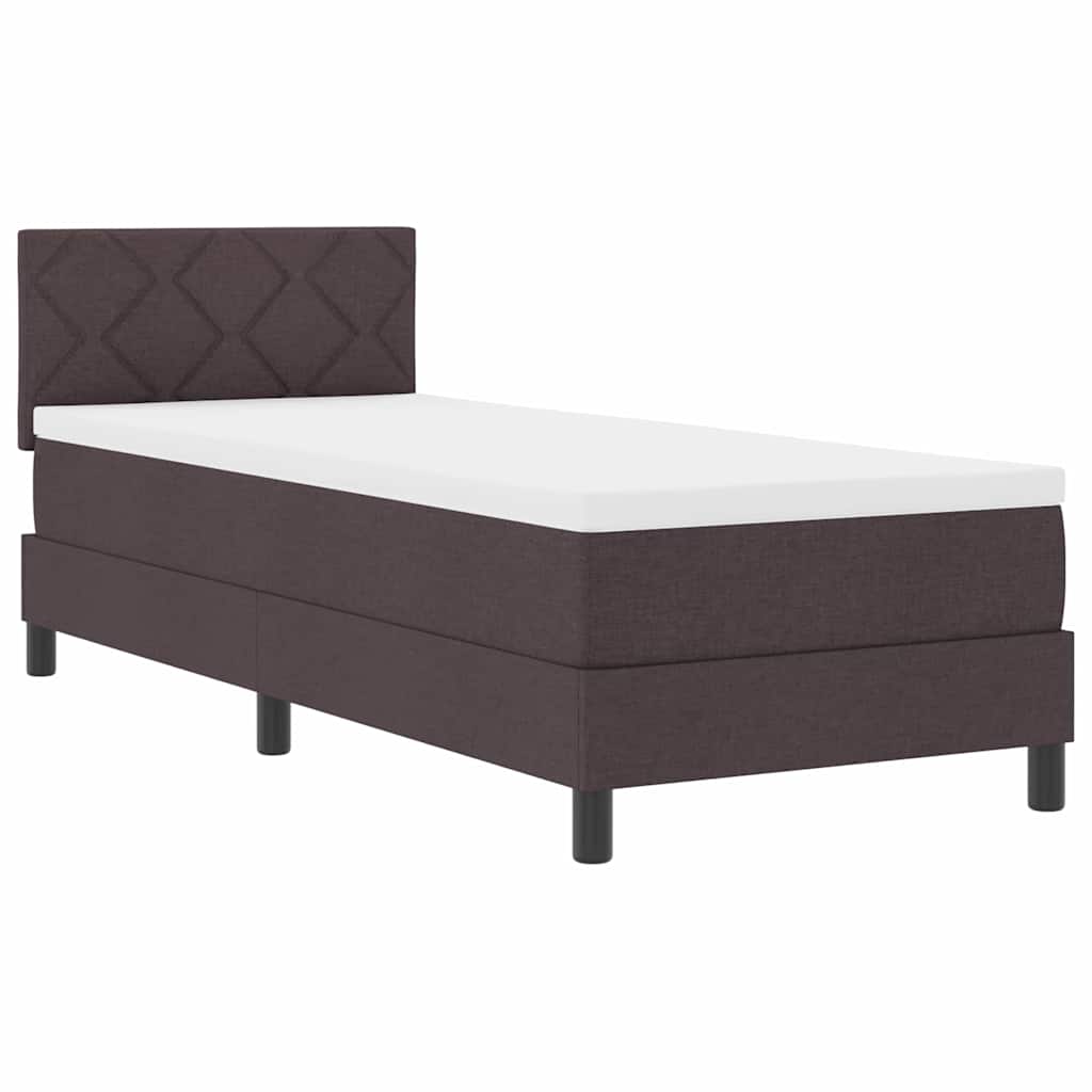 Boxspringbed met hoofdeinde Donkerbruin 80 x 200 cm Stof is nu te koop bij PeponiXL, paradijselijk wonen!
