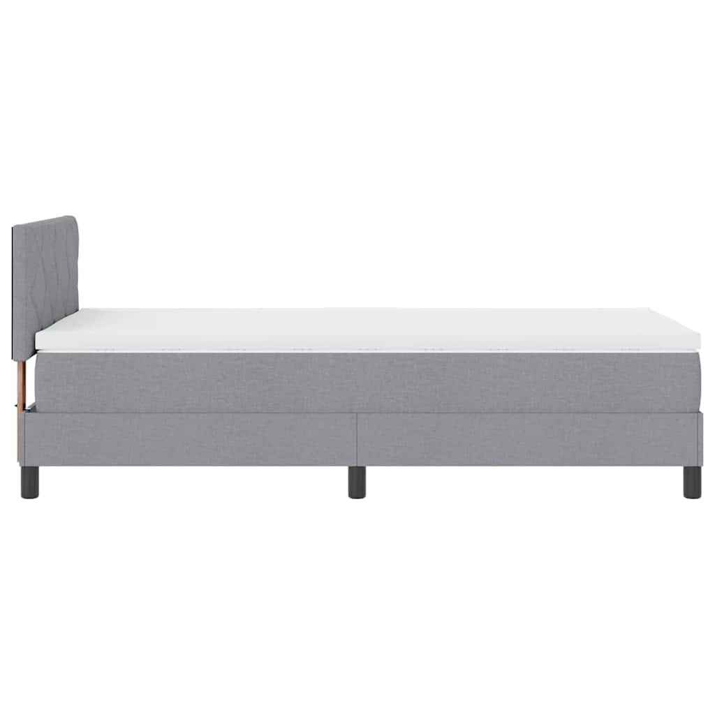 Boxspringbed met hoofdeinde Lichtgrijs 90 x 190 cm Stof is nu te koop bij PeponiXL, paradijselijk wonen!