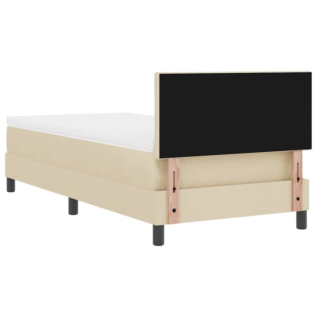 Boxspringbed met hoofdeinde Crème 90 x 190 cm Stof is nu te koop bij PeponiXL, paradijselijk wonen!