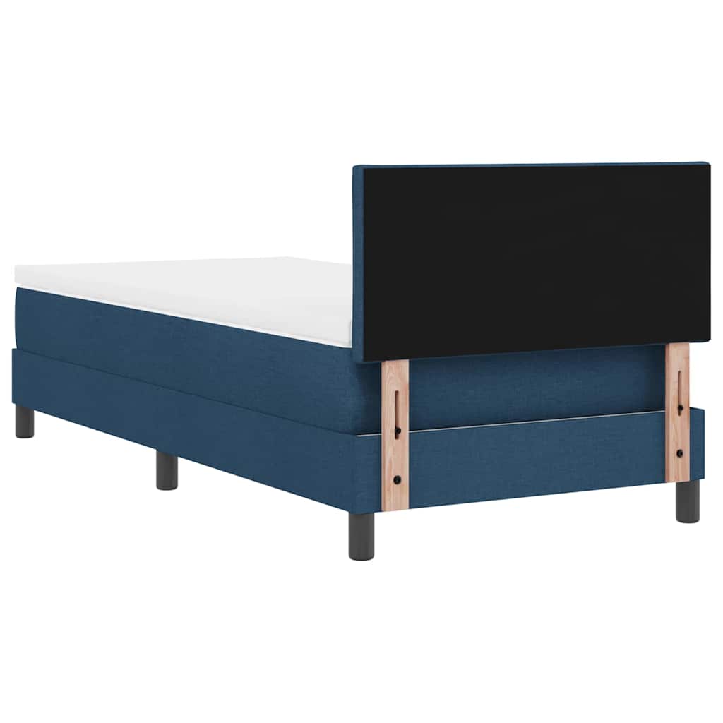 Boxspringbed met matras met hoofdeinde Blauw 90 x 190 cm Stof is nu te koop bij PeponiXL, paradijselijk wonen!