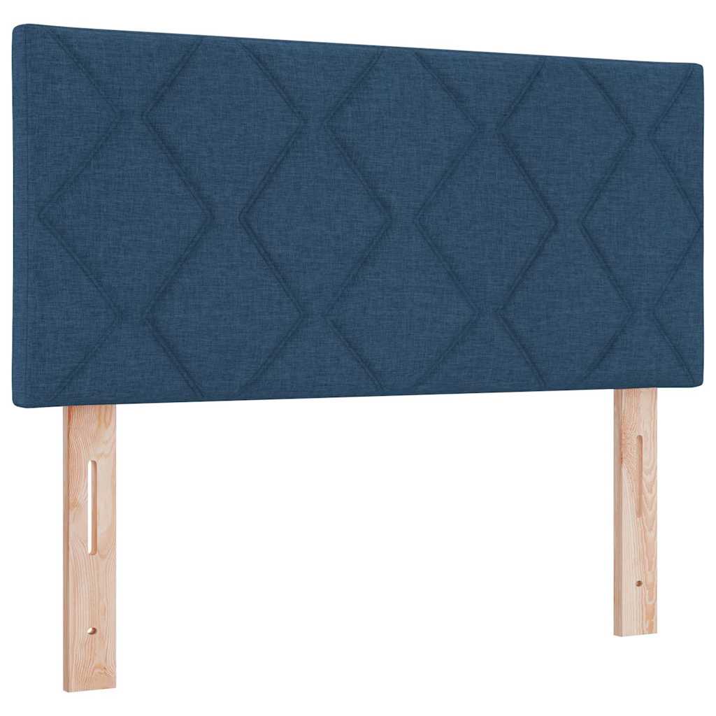 Boxspringbed met matras met hoofdeinde Blauw 90 x 200 cm Stof is nu te koop bij PeponiXL, paradijselijk wonen!