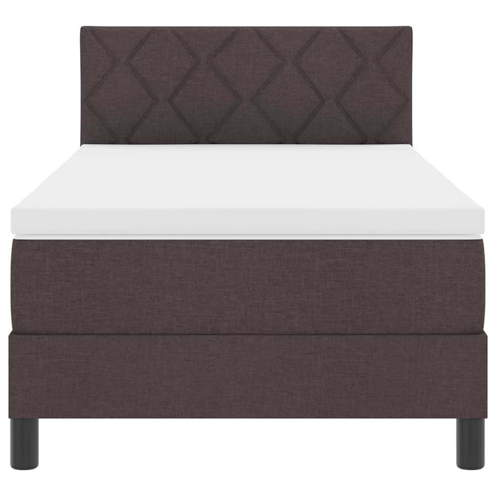 Boxspringbed met hoofdeinde Donkerbruin 100 x 200 cm Stof is nu te koop bij PeponiXL, paradijselijk wonen!