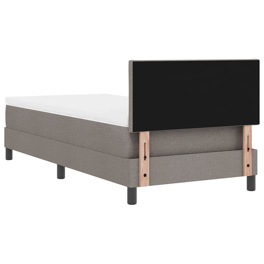 Boxspringbed met hoofdeinde Taupe 100 x 200 cm Stof is nu te koop bij PeponiXL, paradijselijk wonen!