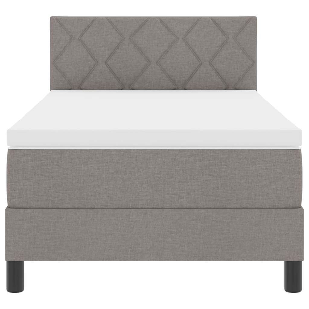 Boxspringbed met hoofdeinde Taupe 100 x 200 cm Stof is nu te koop bij PeponiXL, paradijselijk wonen!