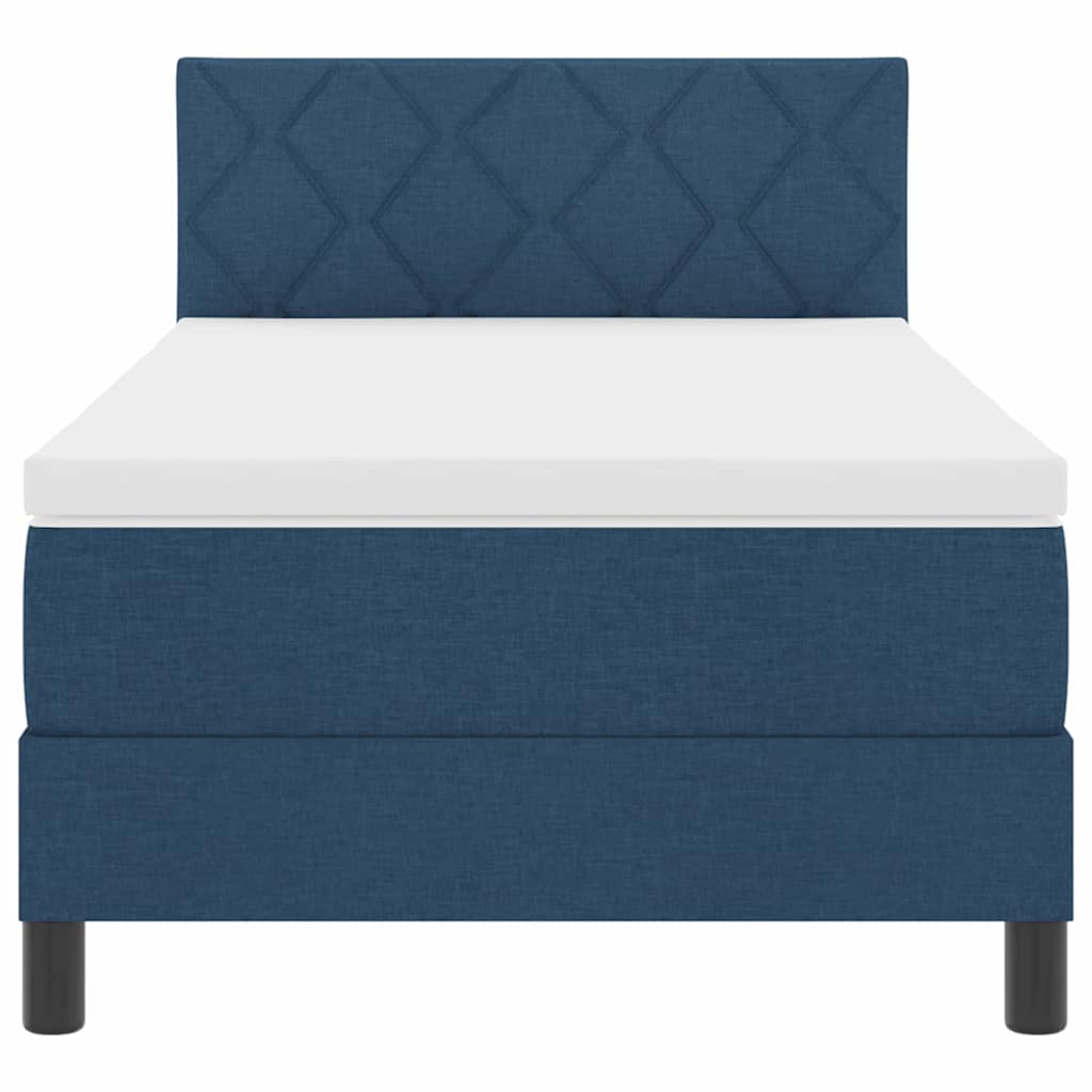 Boxspringbed met hoofdeinde Blauw 100 x 200 cm Stof is nu te koop bij PeponiXL, paradijselijk wonen!