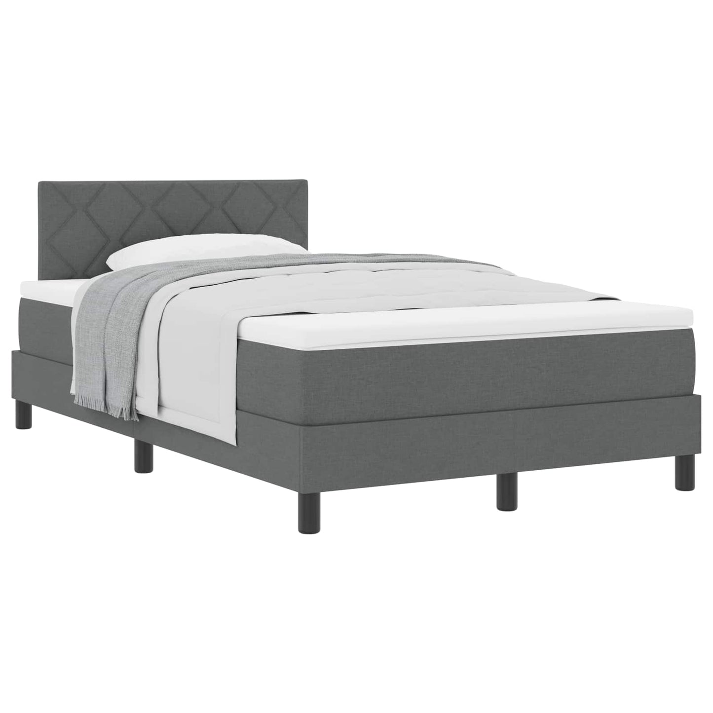 Boxspringbed met hoofdeinde Donkergrijs 120 x 190 cm Stof is nu te koop bij PeponiXL, paradijselijk wonen!