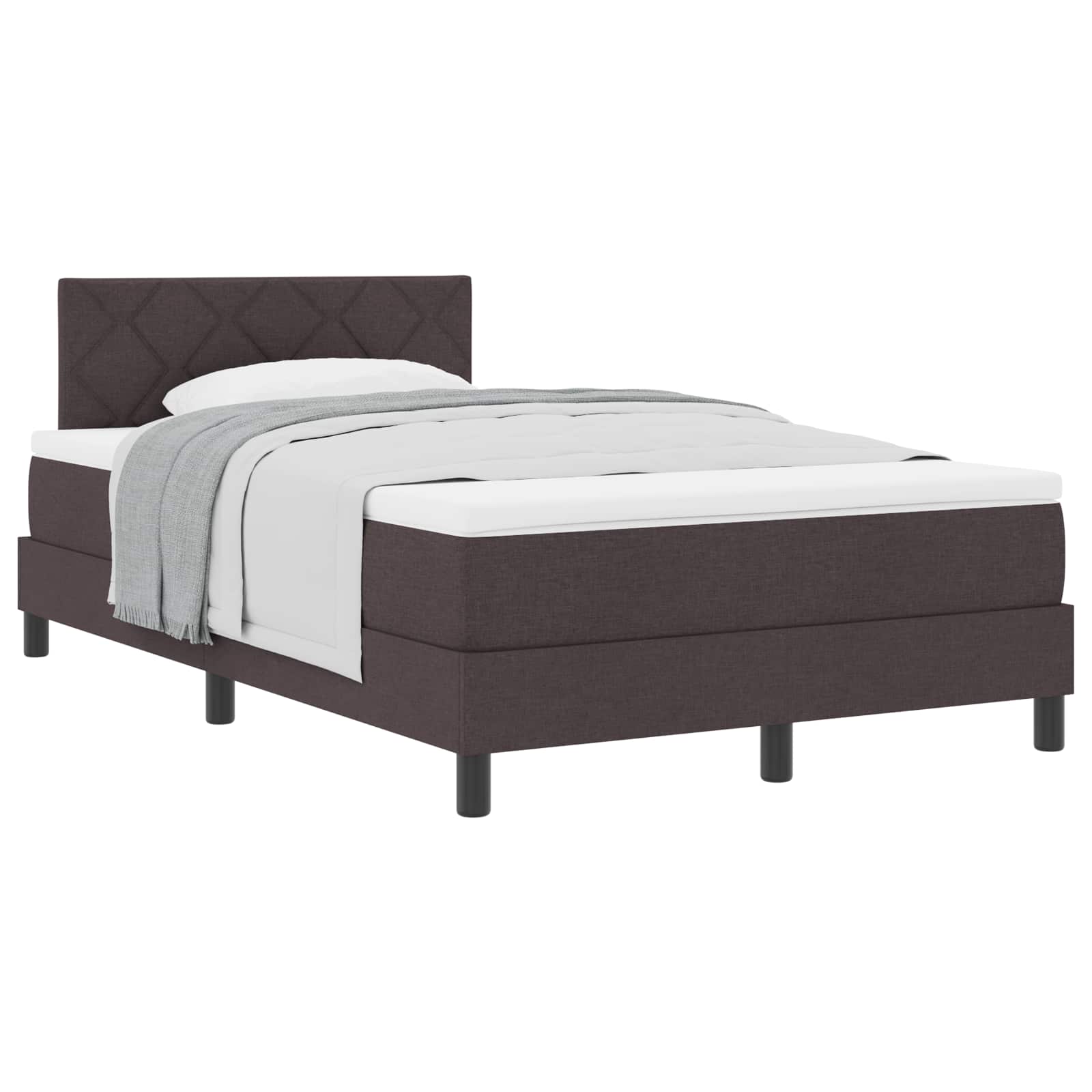 Boxspringbed met hoofdeinde Donkerbruin 120 x 190 cm Stof is nu te koop bij PeponiXL, paradijselijk wonen!
