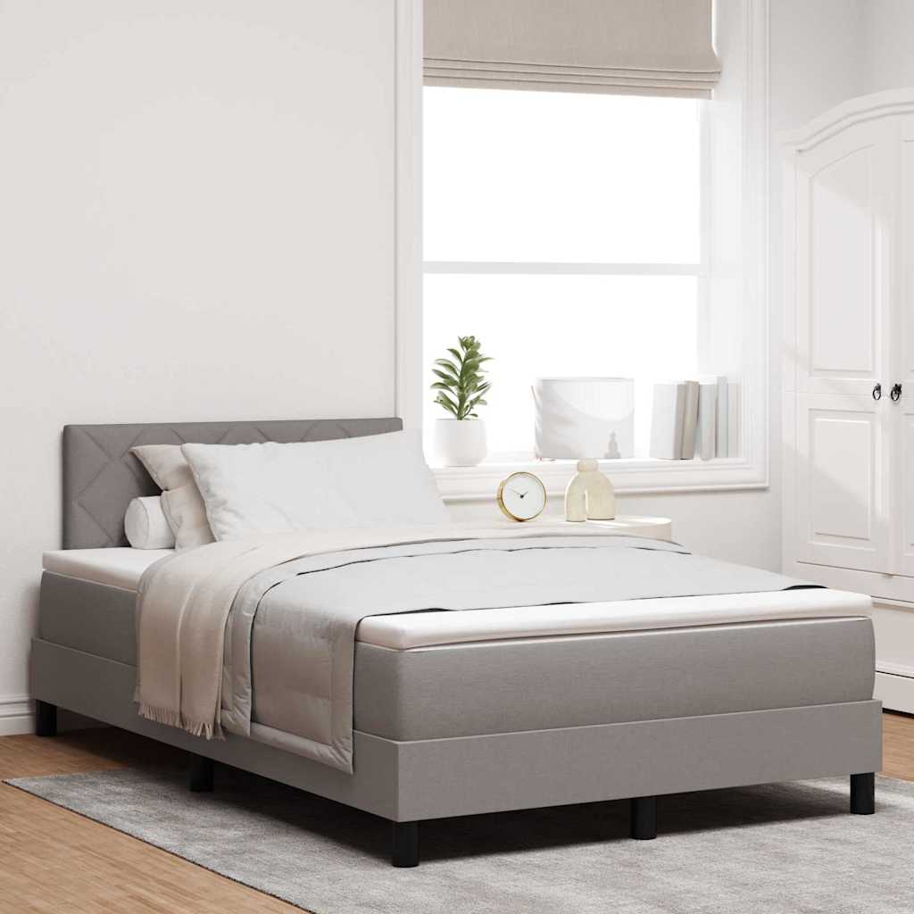 Boxspringbed met hoofdeinde Taupe 120 x 190 cm Stof is nu te koop bij PeponiXL, paradijselijk wonen!