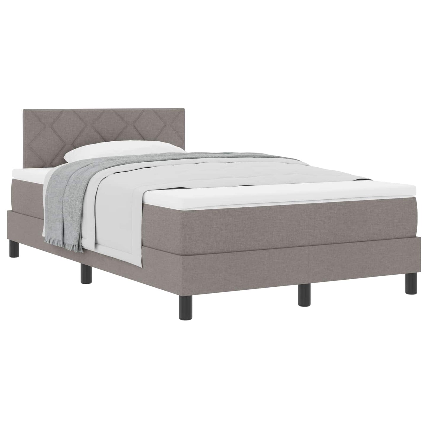 Boxspringbed met hoofdeinde Taupe 120 x 190 cm Stof is nu te koop bij PeponiXL, paradijselijk wonen!