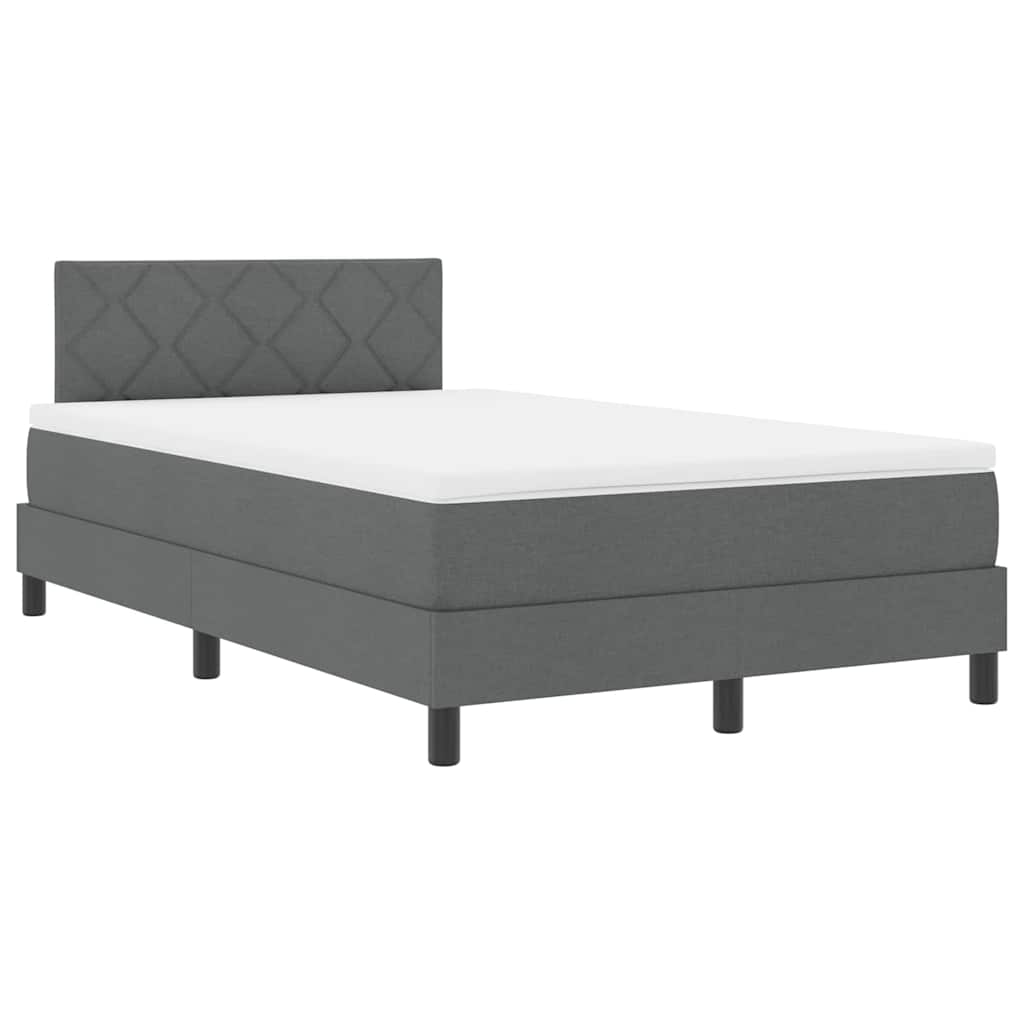Boxspringbed met hoofdeinde Donkergrijs 120 x 200 cm Stof is nu te koop bij PeponiXL, paradijselijk wonen!