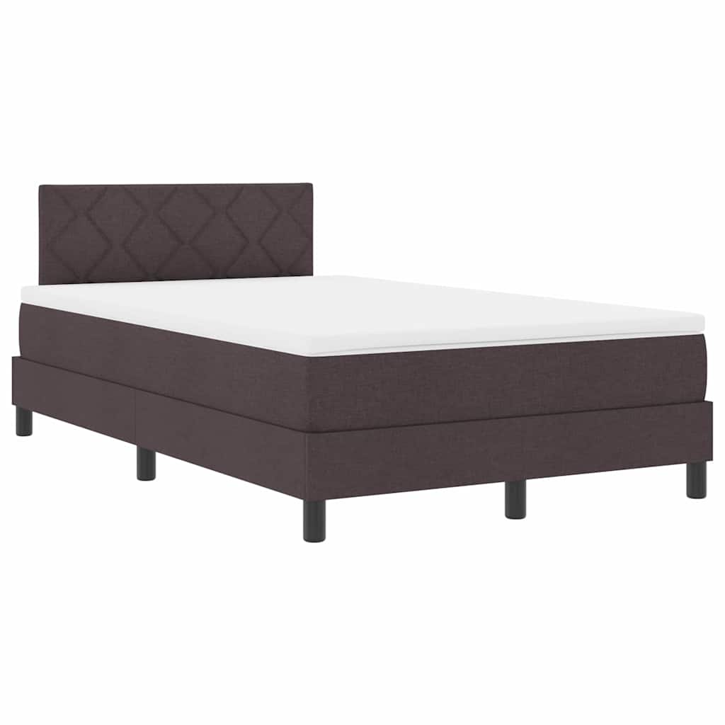 Boxspringbed met kussen Donkerbruin 120 x 200 cm Stof is nu te koop bij PeponiXL, paradijselijk wonen!