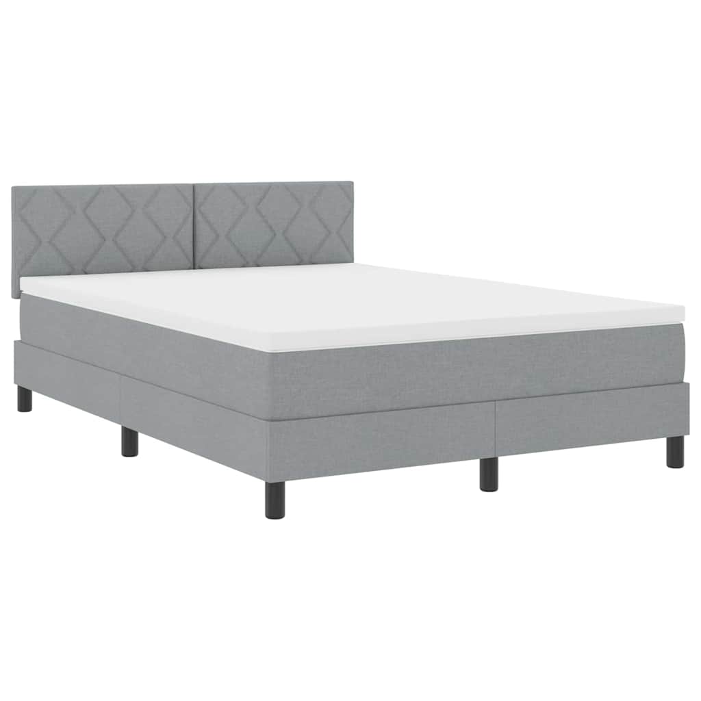 Boxspringbed met hoofdeinde Lichtgrijs 160 x 200 cm Stof is nu te koop bij PeponiXL, paradijselijk wonen!