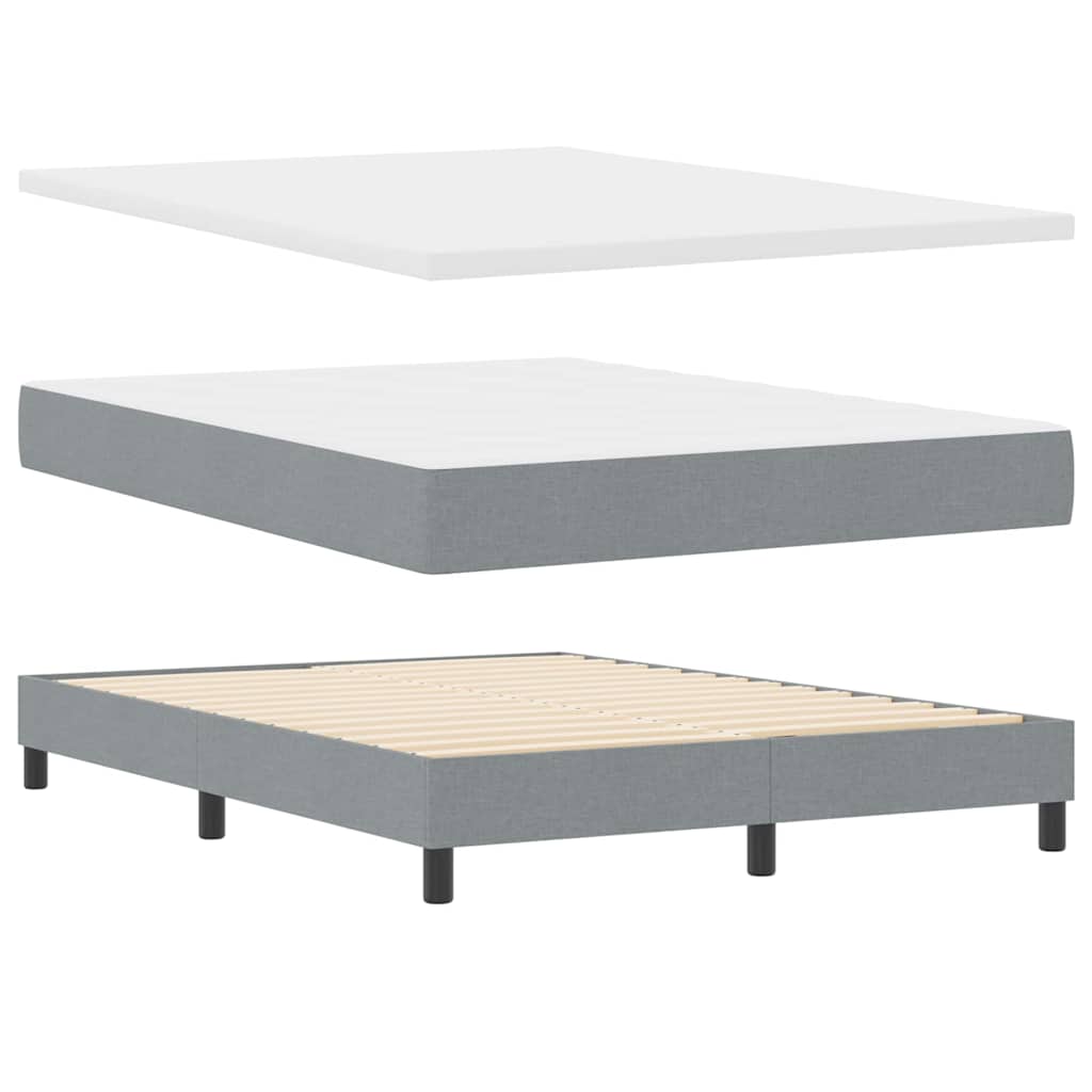 Boxspringbed met hoofdeinde Lichtgrijs 160 x 200 cm Stof is nu te koop bij PeponiXL, paradijselijk wonen!