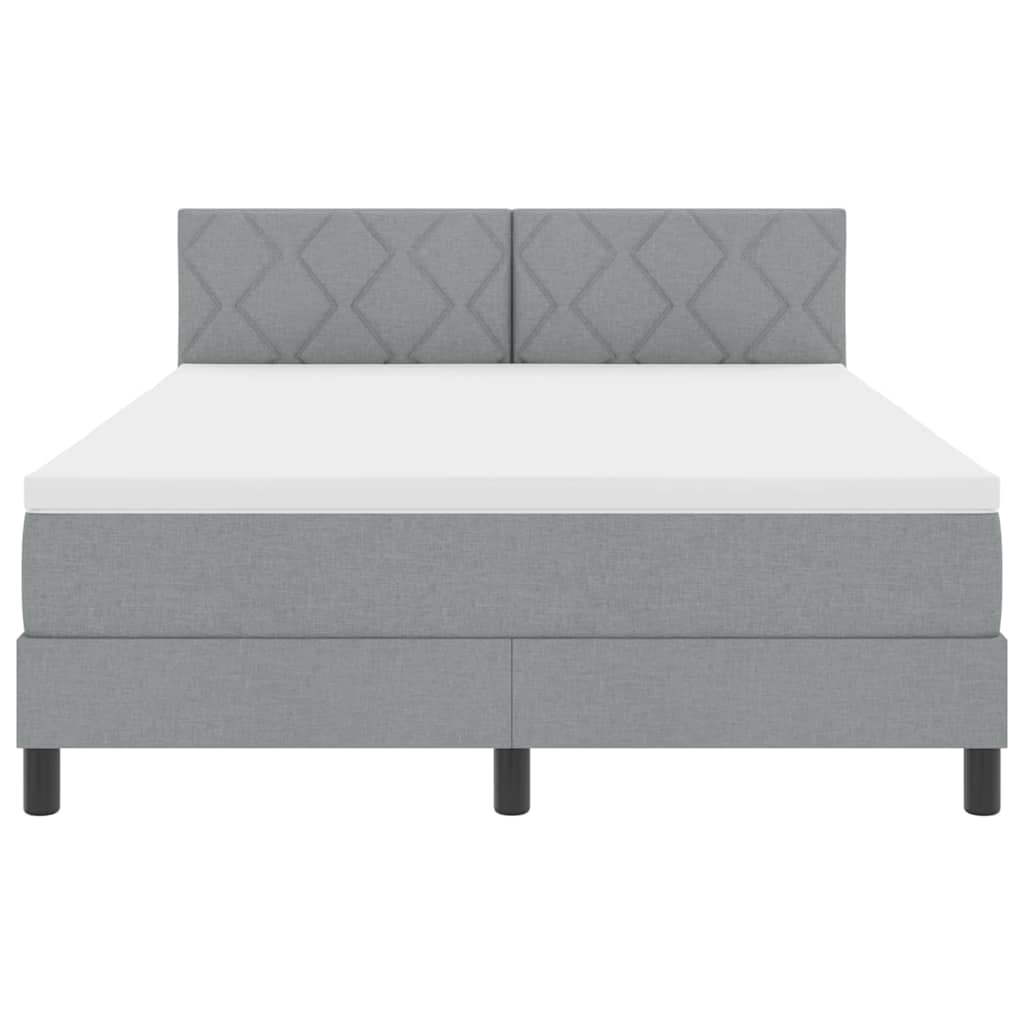 Boxspringbed met hoofdeinde Lichtgrijs 160 x 200 cm Stof is nu te koop bij PeponiXL, paradijselijk wonen!