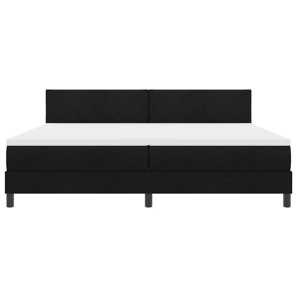 Boxspringbed met matras met hoofdeinde Zwart 200 x 200 cm Stof is nu te koop bij PeponiXL, paradijselijk wonen!
