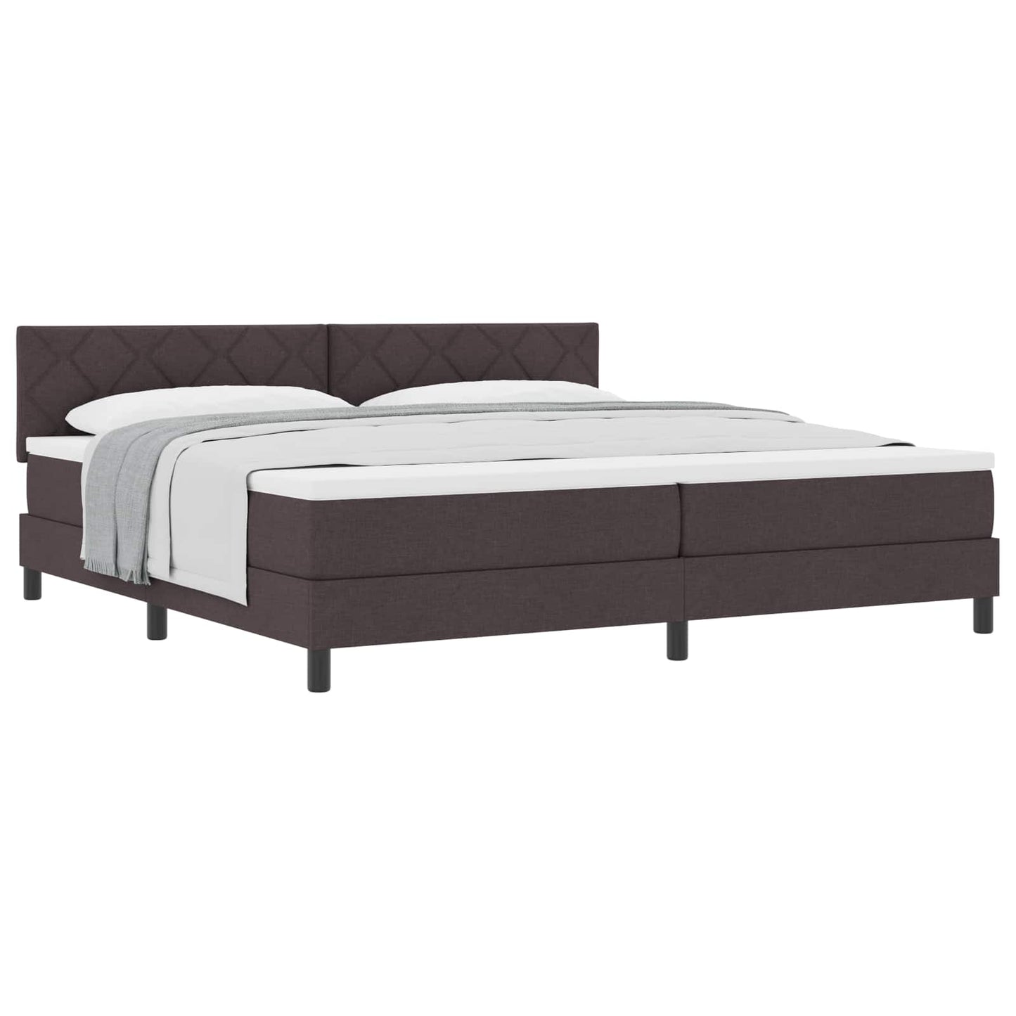 Boxspringbed met hoofdeinde Donkerbruin 200 x 200 cm Stof is nu te koop bij PeponiXL, paradijselijk wonen!