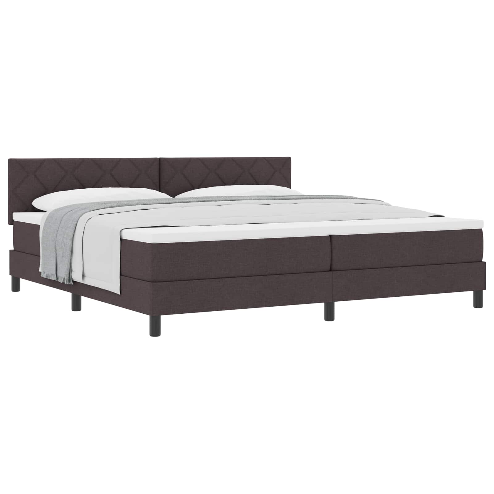Boxspringbed met hoofdeinde Donkerbruin 200 x 200 cm Stof is nu te koop bij PeponiXL, paradijselijk wonen!