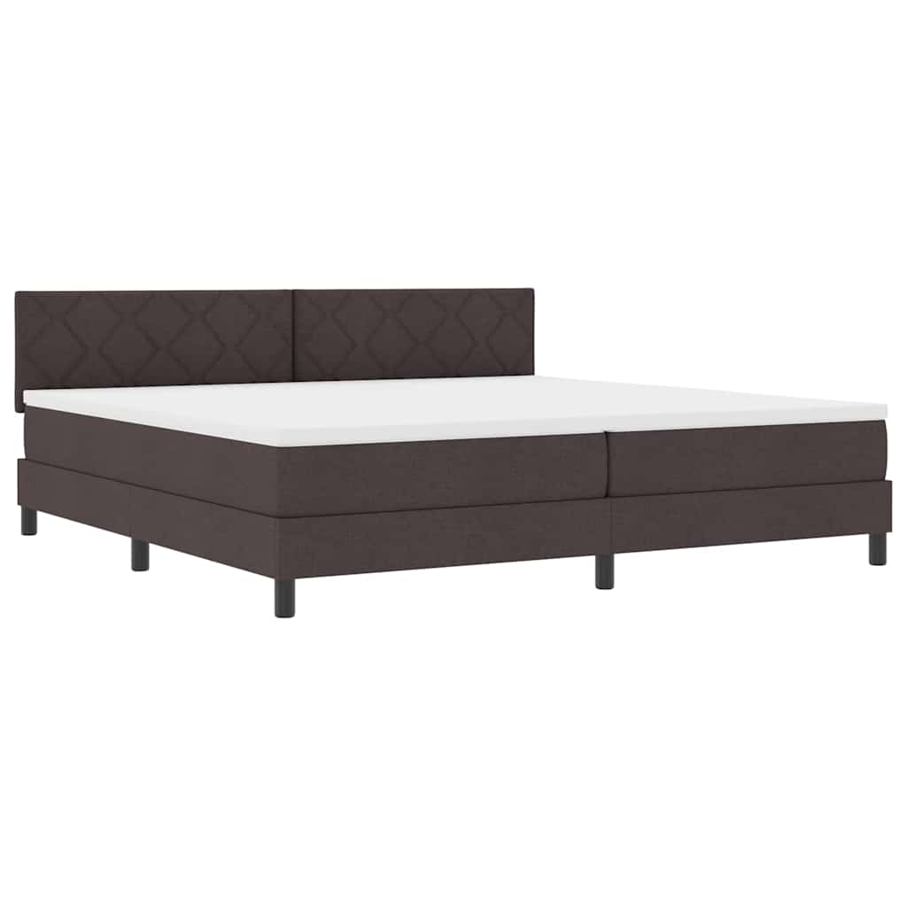 Boxspringbed met hoofdeinde Donkerbruin 200 x 200 cm Stof is nu te koop bij PeponiXL, paradijselijk wonen!