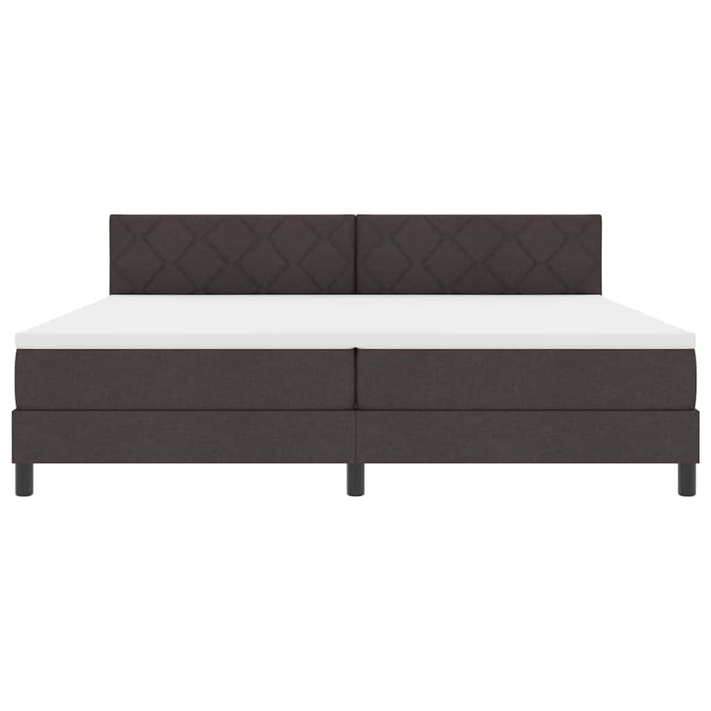 Boxspringbed met hoofdeinde Donkerbruin 200 x 200 cm Stof is nu te koop bij PeponiXL, paradijselijk wonen!