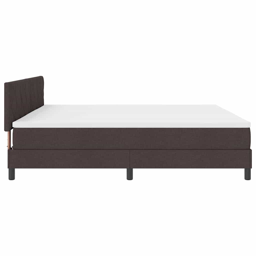 Boxspringbed met hoofdeinde Donkerbruin 200 x 200 cm Stof is nu te koop bij PeponiXL, paradijselijk wonen!